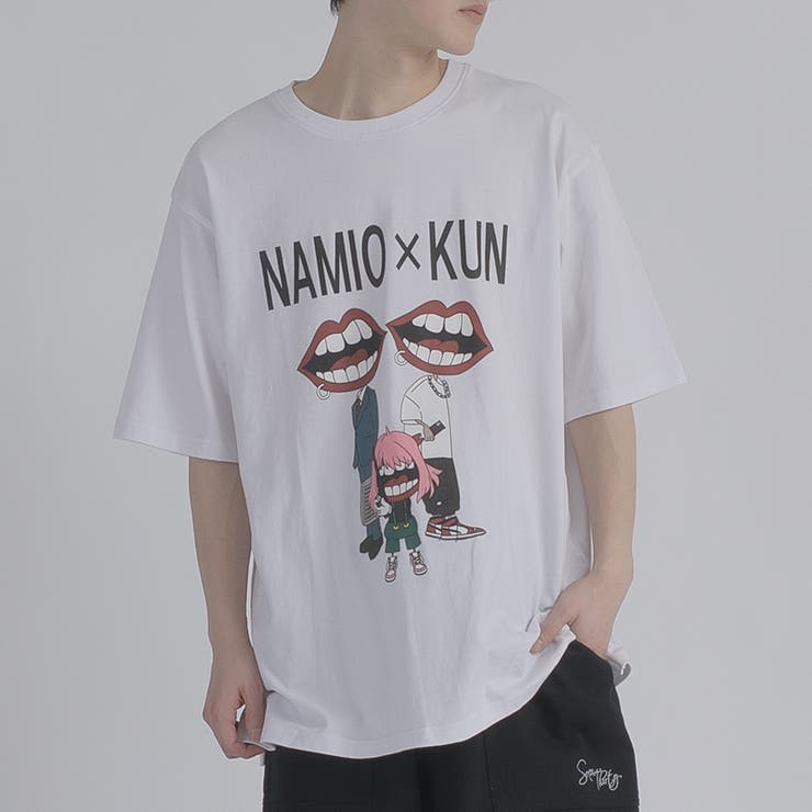 ホワイト | トリオプリント 半袖 Tシャツ ストリート系 ビッグシルエット なみおくん | REGIEVO