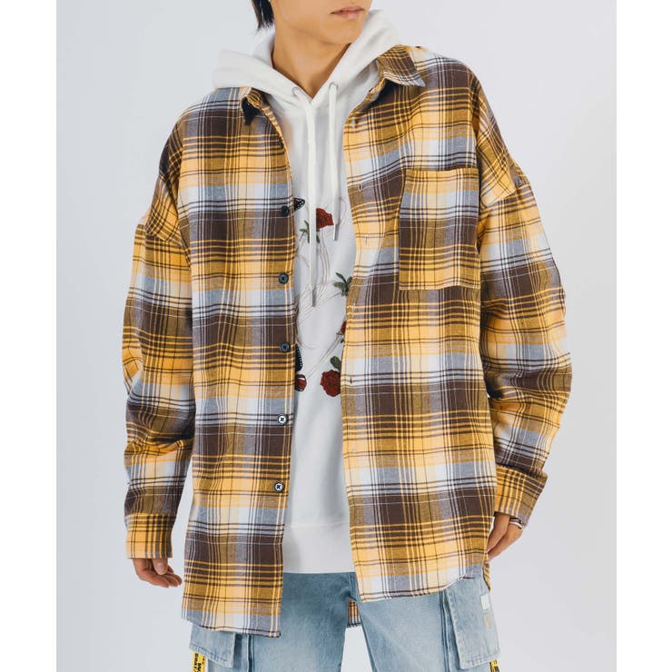 バック刺繍 チェック オーバーサイズ シャツ | REGIEVO | 詳細画像5 