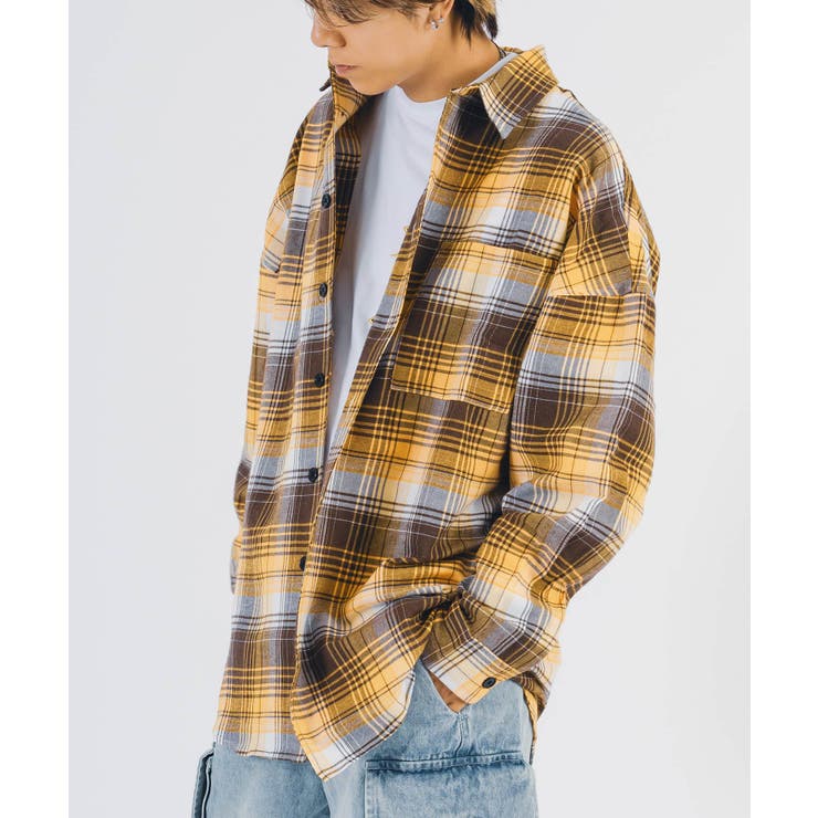 バック刺繍 チェック オーバーサイズ シャツ | REGIEVO | 詳細画像6 