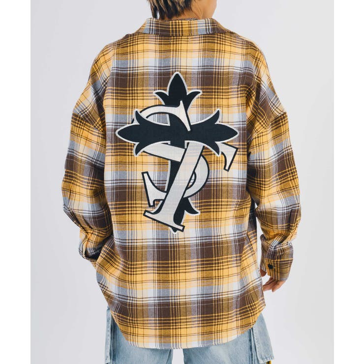 バック刺繍 チェック オーバーサイズ シャツ | REGIEVO | 詳細画像7 