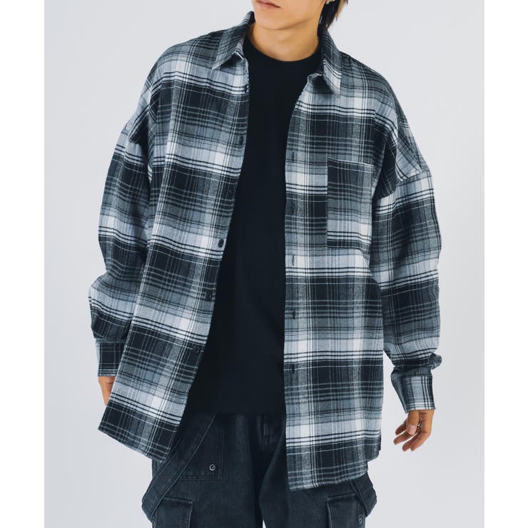 バック刺繍 チェック オーバーサイズ シャツ | REGIEVO | 詳細画像8 