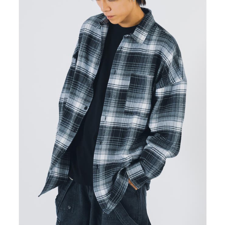 バック刺繍 チェック オーバーサイズ シャツ | REGIEVO | 詳細画像9 