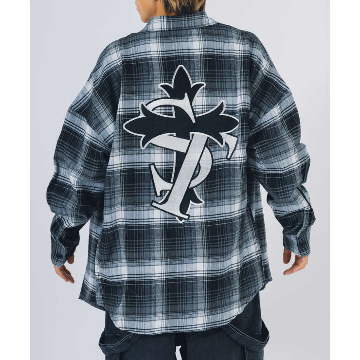 バック刺繍 チェック オーバーサイズ シャツ | REGIEVO | 詳細画像10 