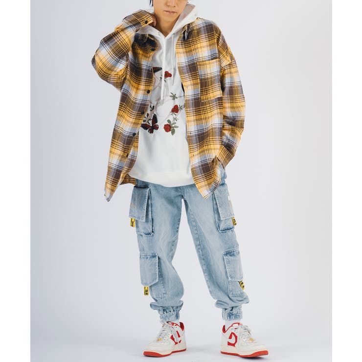 バック刺繍 チェック オーバーサイズ シャツ | REGIEVO | 詳細画像14 