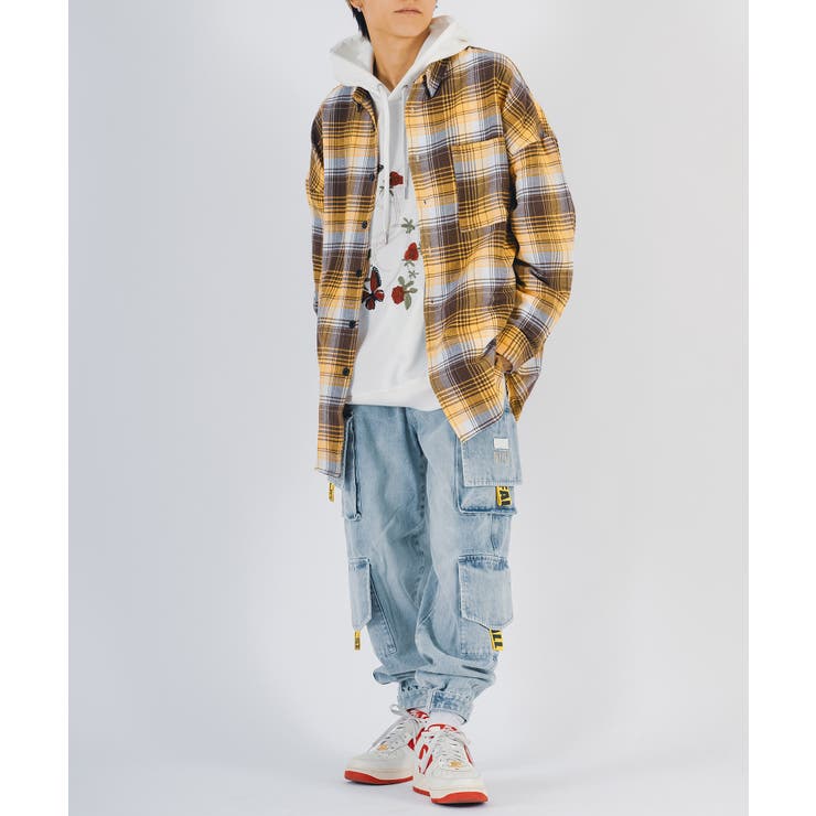 バック刺繍 チェック オーバーサイズ シャツ | REGIEVO | 詳細画像15 