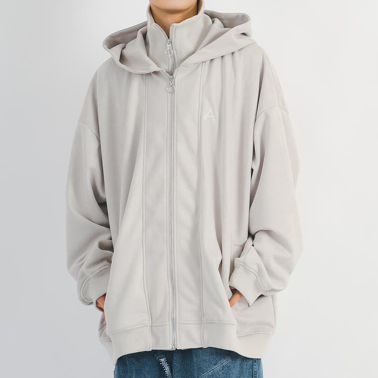 アイボリー | ジップアップ ブルゾン ストリート系 ビッグシルエット | REGIEVO