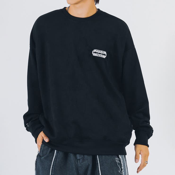 ブラック | エコスエード レースアップ トレーナー  ストリート系 | REGIEVO