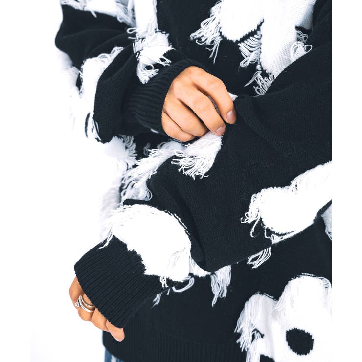 フリンジ クルーネックセーター メンズ  ストリート系 | REGIEVO | 詳細画像12 