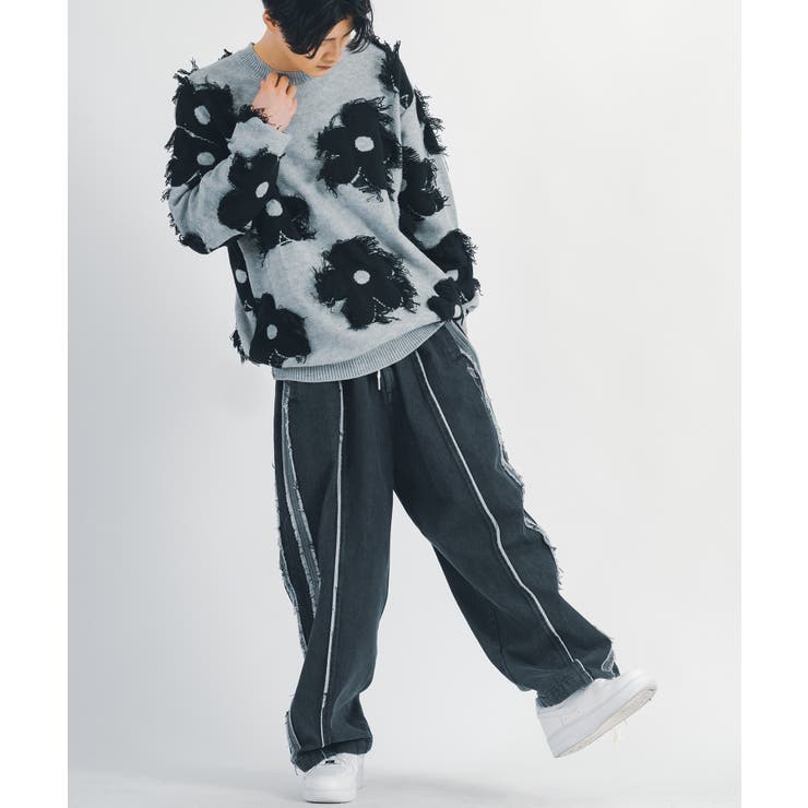 フリンジ クルーネックセーター メンズ  ストリート系 | REGIEVO | 詳細画像14 