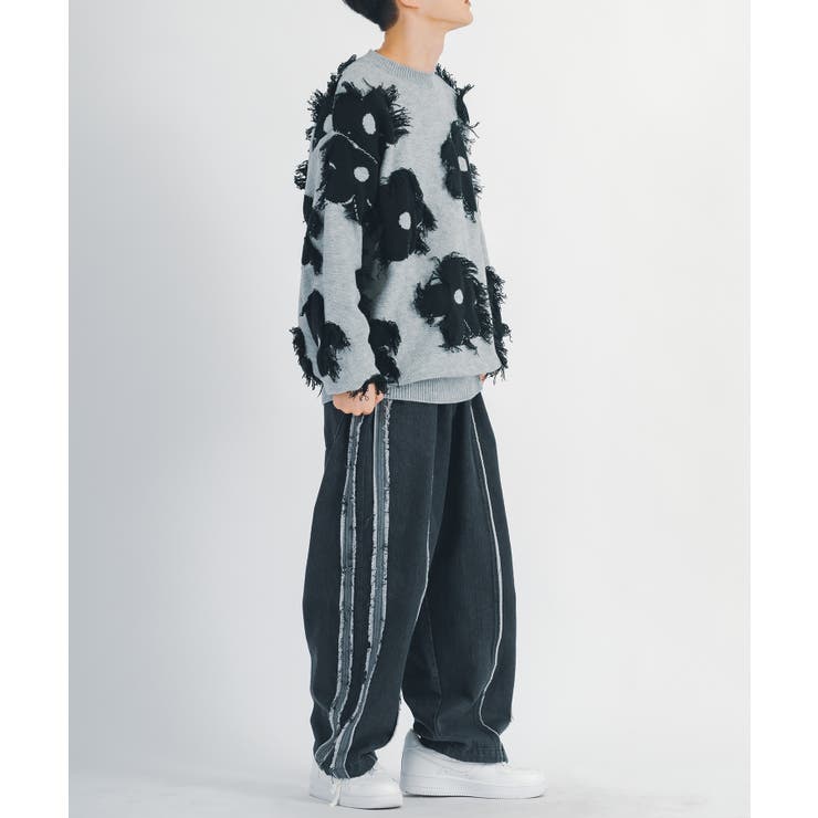 フリンジ クルーネックセーター メンズ  ストリート系 | REGIEVO | 詳細画像16 