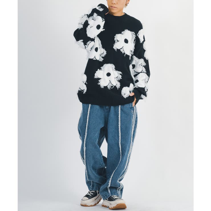 フリンジ クルーネックセーター メンズ  ストリート系 | REGIEVO | 詳細画像25 