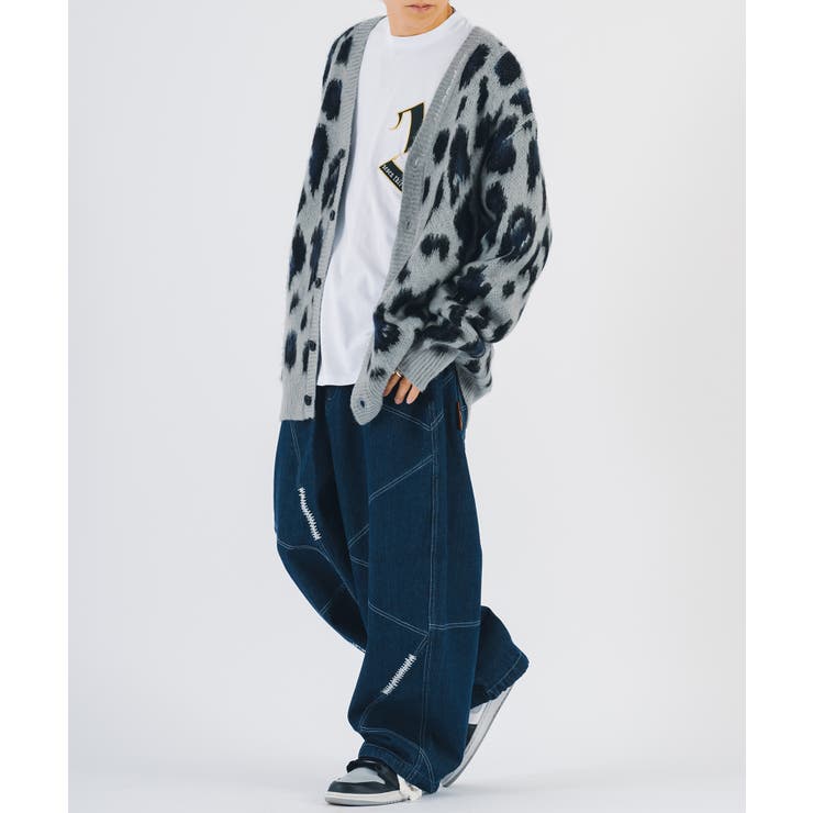 モヘアタッチ カーディガン ストリート系[品番：LEVM0001532