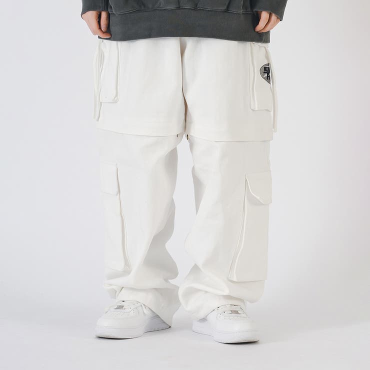 RAEY★オーガニックワイドレッグカーゴジーンズ32新品 ラグスタイル LUXSTYLE ケミカル加工デニムワイドカーゴパンツ