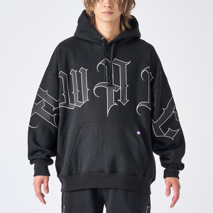 4ブラック | ビッグロゴ刺繍パーカー | REGIEVO