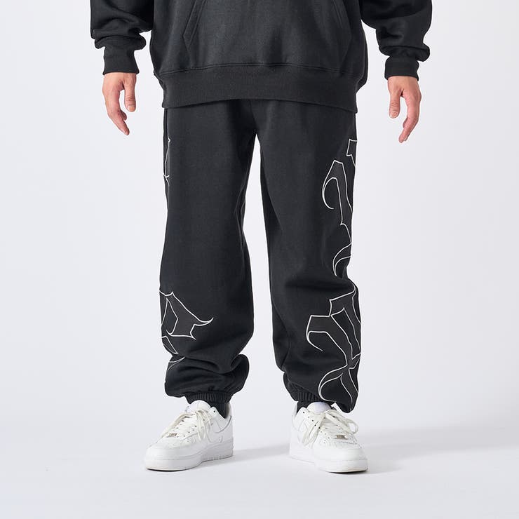 4ブラック | ビッグロゴ刺繍パンツ | REGIEVO