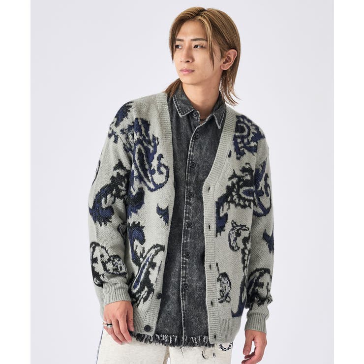 モヘアタッチ総柄カーディガン | REGIEVO | 詳細画像14 