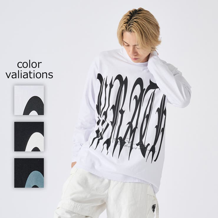 ロンT メンズ ビッグロゴ 長袖Tシャツ ストリート系 オーバーサイズ | REGIEVO | 詳細画像1 