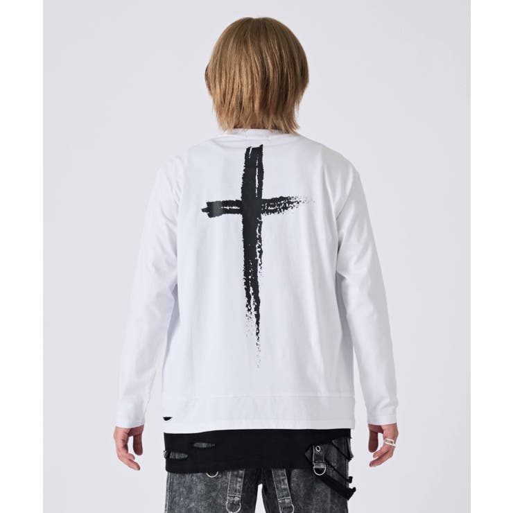 ロンT メンズ フェイクレイヤード 長袖Tシャツ ストリート系 オーバーサイズ | REGIEVO | 詳細画像4 