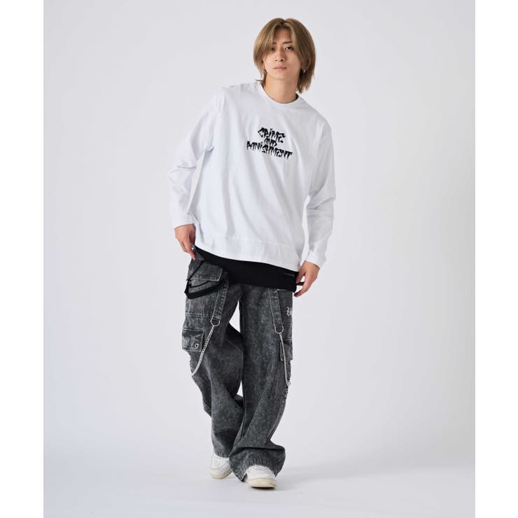 ロンT メンズ フェイクレイヤード 長袖Tシャツ ストリート系 オーバーサイズ | REGIEVO | 詳細画像12 