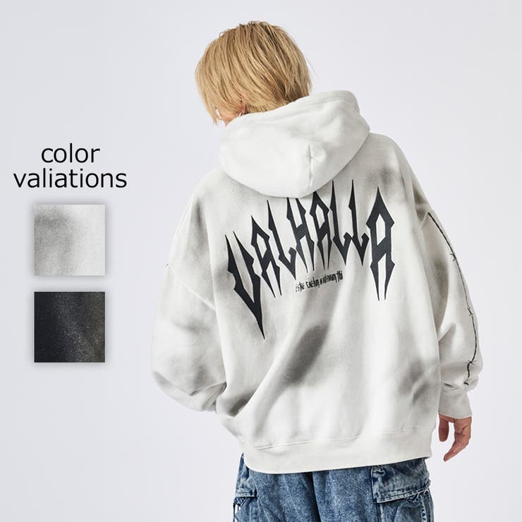 メンズ パーカー 裏起毛 スプレー加工 ストリート系 オーバーサイズ | REGIEVO | 詳細画像1 