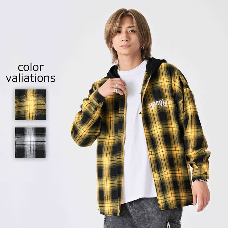フード付き チェックシャツ | REGIEVO | 詳細画像1