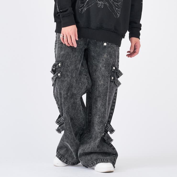 ベルトデザインデニムパンツ[品番：LEVM0009334]｜REGIEVO