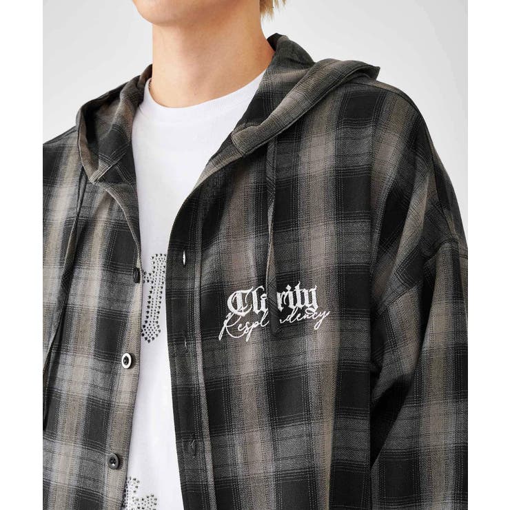 オンブレチェック フードシャツ | REGIEVO | 詳細画像16