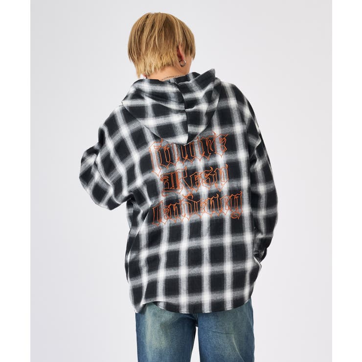 オンブレチェック フードシャツ | REGIEVO | 詳細画像6