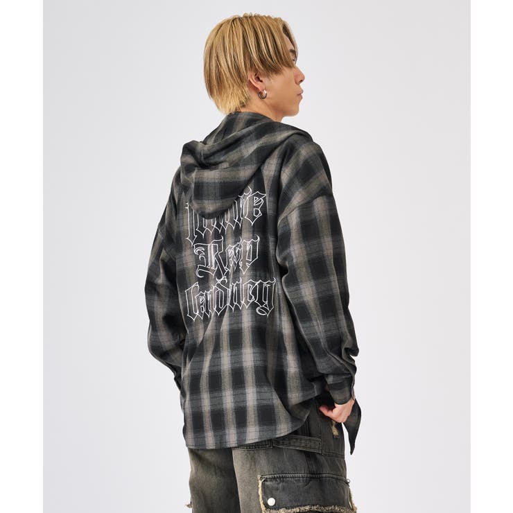 オンブレチェック フードシャツ | REGIEVO | 詳細画像8