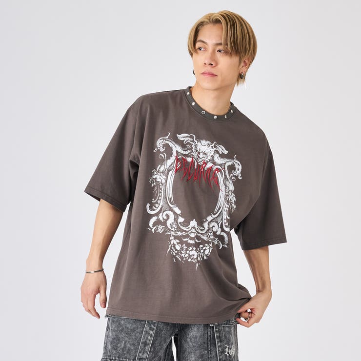 スタッズデザイン半袖Tee[品番：LEVM0009362]｜REGIEVO