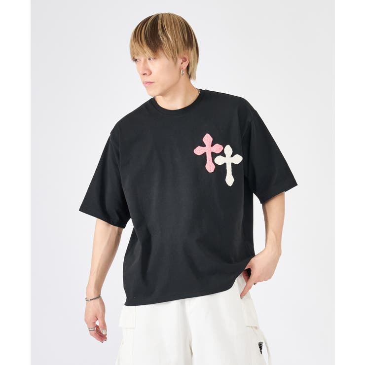 極太糸クロス刺繍半袖Tee | REGIEVO | 詳細画像3 