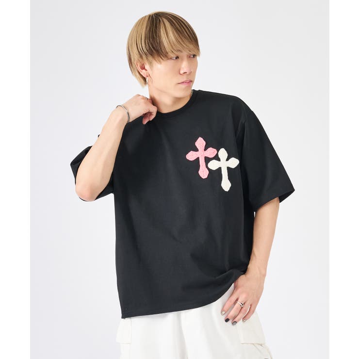極太糸クロス刺繍半袖Tee | REGIEVO | 詳細画像7 