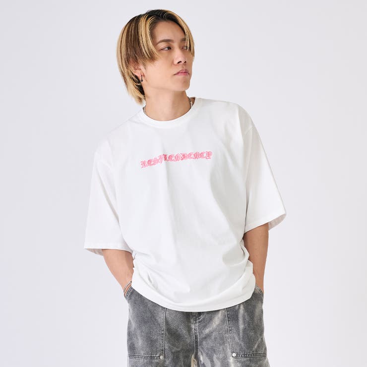 2オフ/ピンク | 発泡プリントクロス半袖Tee | REGIEVO