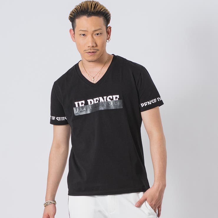 BLACK | ストレッチVネックTシャツ | REGIEVO