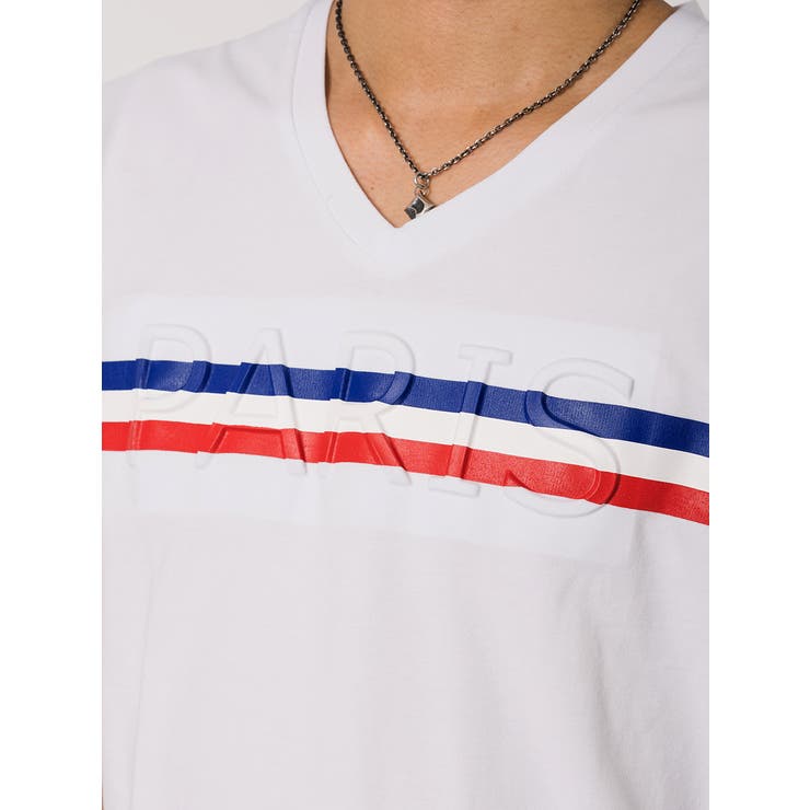 トリコロールラインVネックTシャツ | REGIEVO | 詳細画像13 