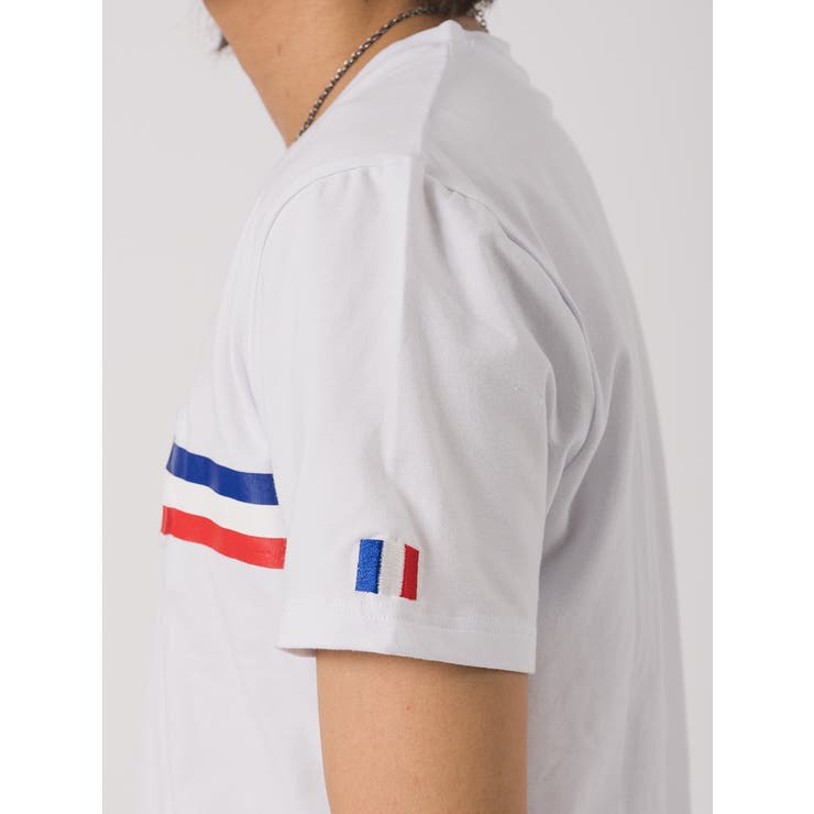 トリコロールラインVネックTシャツ | REGIEVO | 詳細画像14 
