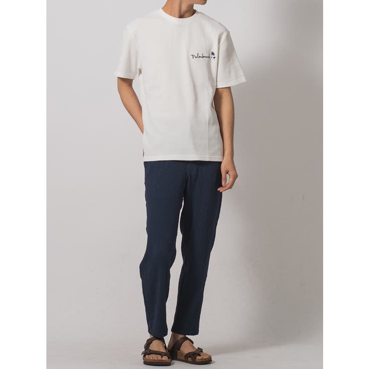 WHITE】ワッフルロゴ刺繍Tシャツ[品番：LEVM0001475]｜REGIEVO