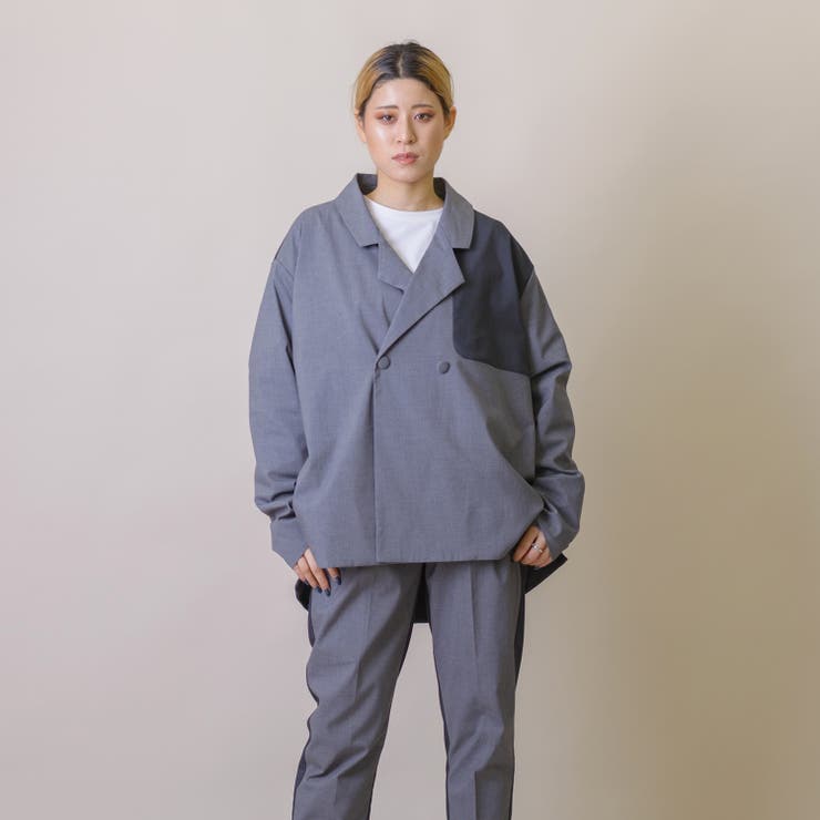 GRAY | ワイドシルエットバイカラーセットアップ | REGIEVO