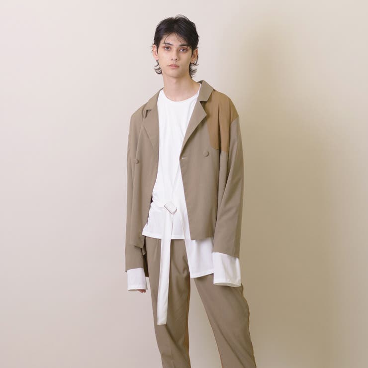 BEIGE | ワイドシルエットバイカラーセットアップ | REGIEVO