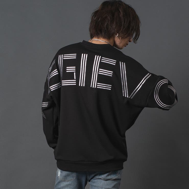 BLACK | ビッグシルエットアーチロゴトレーナー | REGIEVO