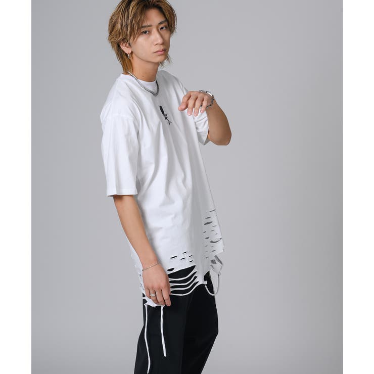 ローズ刺繍グランジTシャツ | REGIEVO | 詳細画像4 