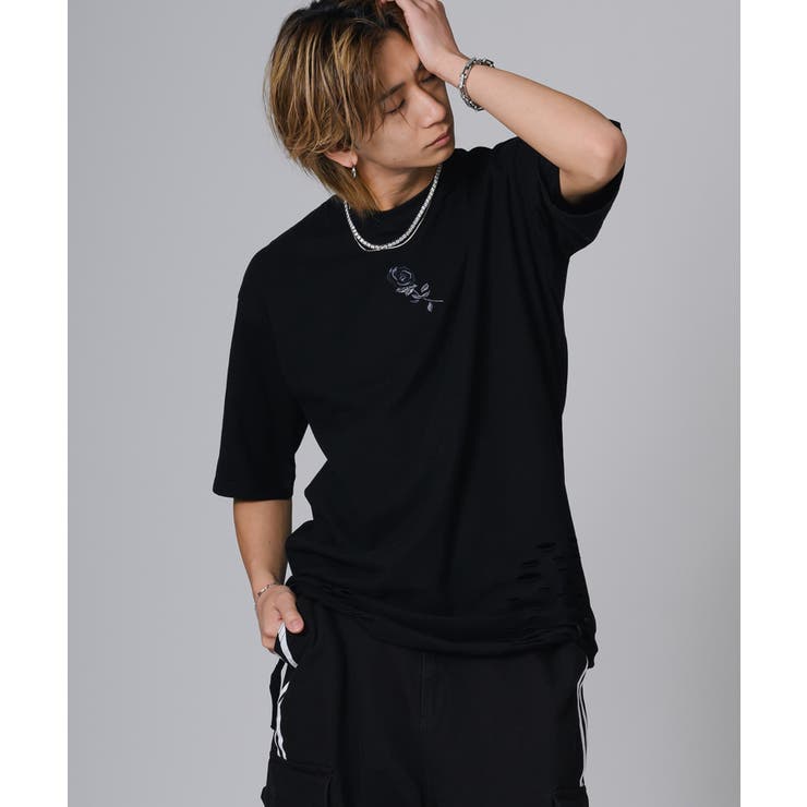 ローズ刺繍グランジTシャツ | REGIEVO | 詳細画像6 