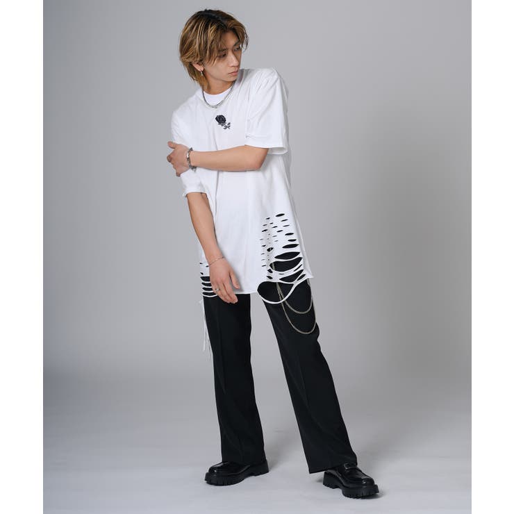 ローズ刺繍グランジTシャツ | REGIEVO | 詳細画像11 