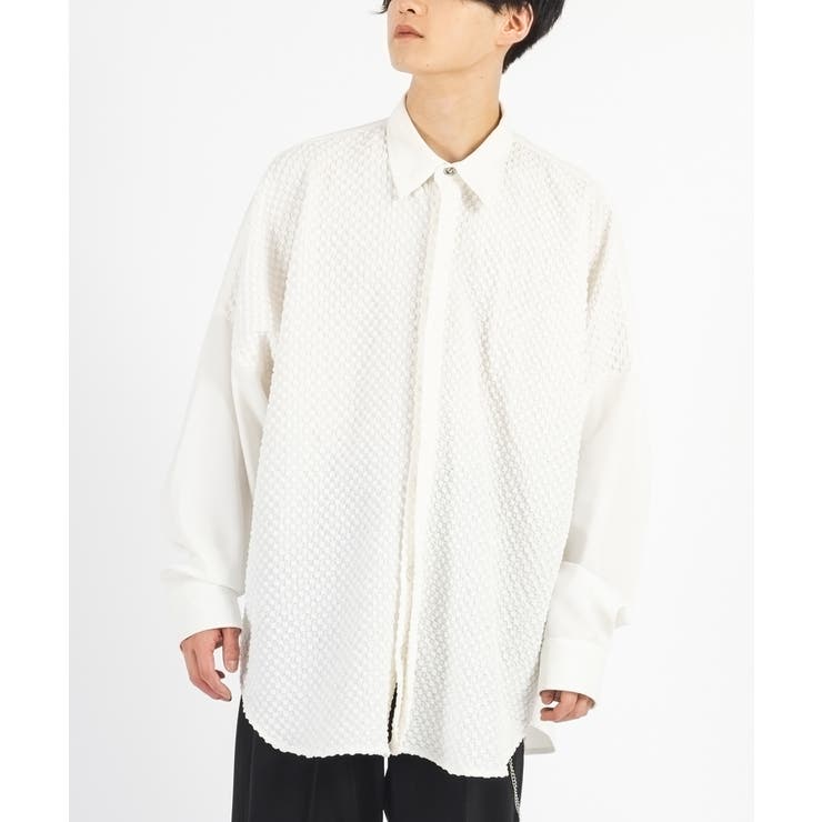ジャガード切り替えシャツ メンズ シャツ モード ストリート系 | REGIEVO | 詳細画像2 