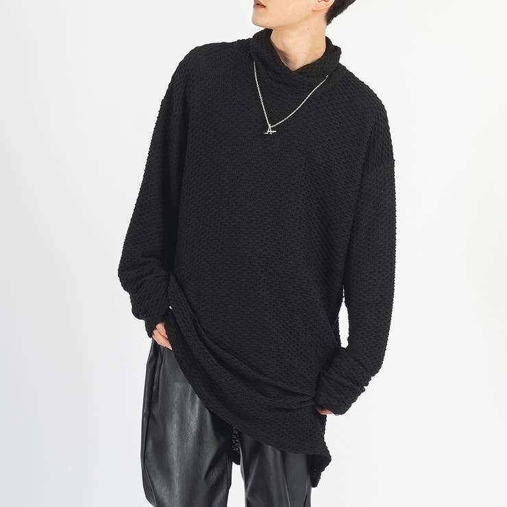 ブラック | タートルネック ロンT ネックレス付き | REGIEVO