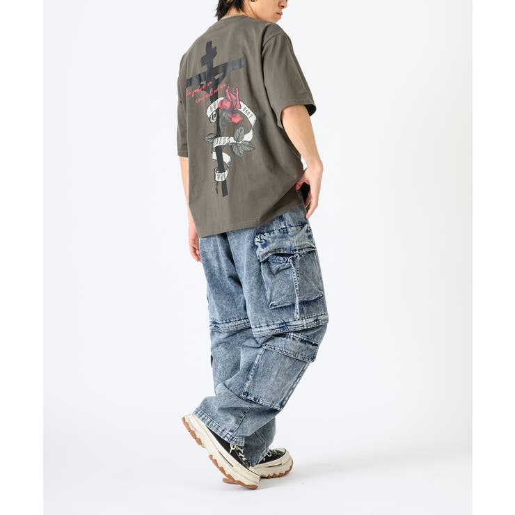 ワイドパンツ メンズ デニム カーゴ ストリート系 ビッグシルエット | REGIEVO | 詳細画像20 