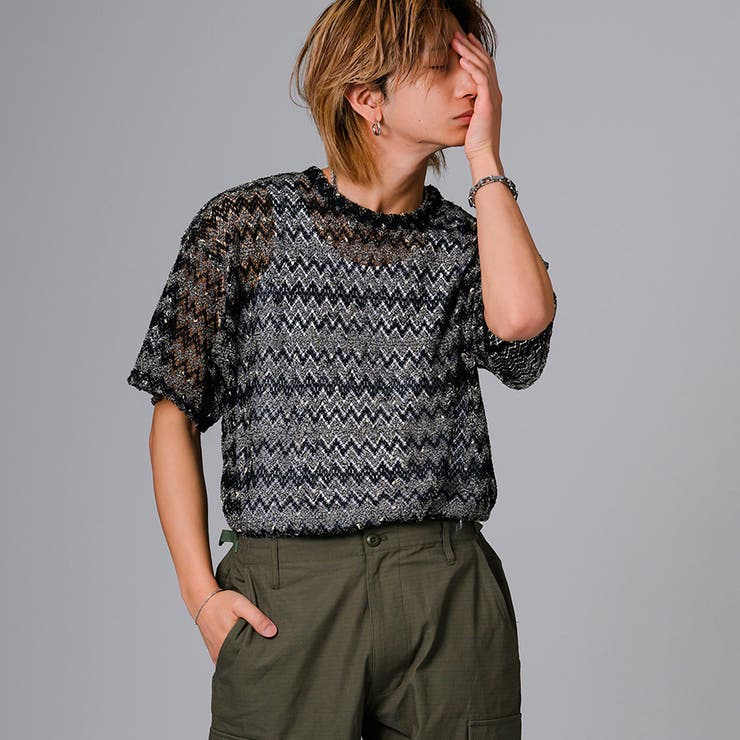 ブラック | ニットソーTシャツ | REGIEVO