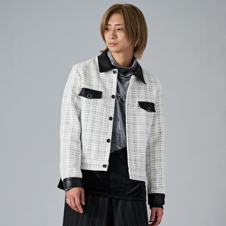 100％ウールジャケット ウールショートジャケット 筋感あり
