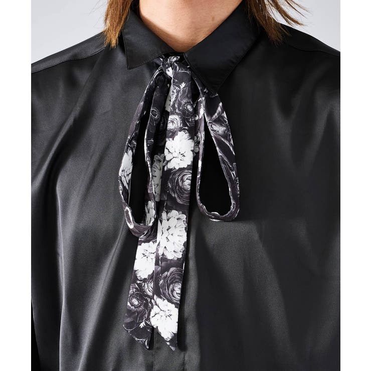 リボン付きサテンシャツ | REGIEVO | 詳細画像8 