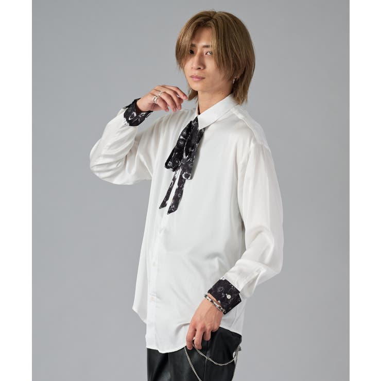 リボン付きサテンシャツ | REGIEVO | 詳細画像3 